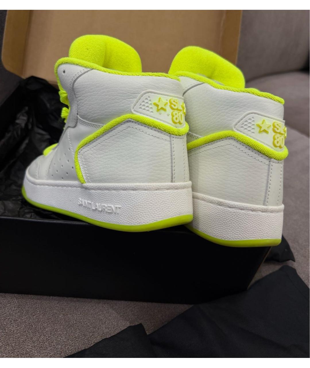 SAINT LAURENT Белые кожаные кроссовки, фото 4