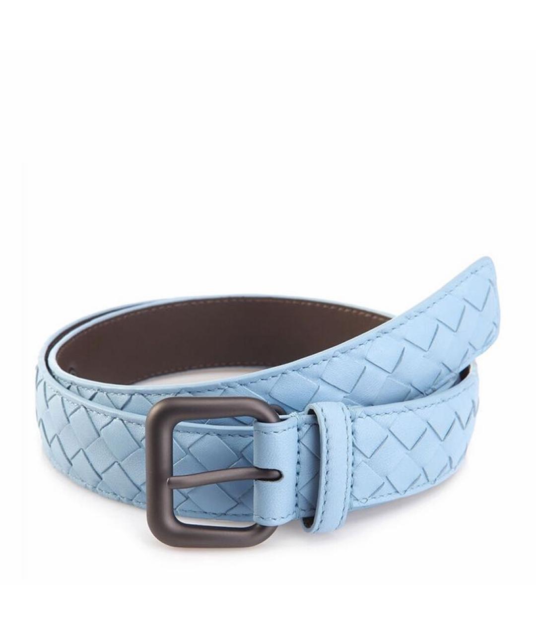BOTTEGA VENETA Голубой кожаный ремень, фото 7