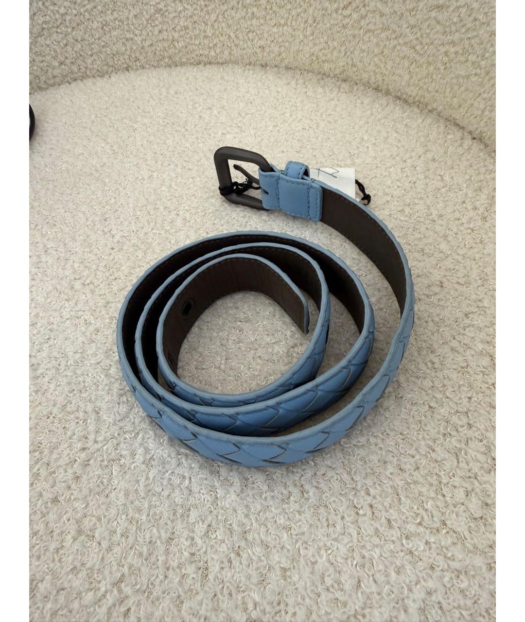 BOTTEGA VENETA Голубой кожаный ремень, фото 3
