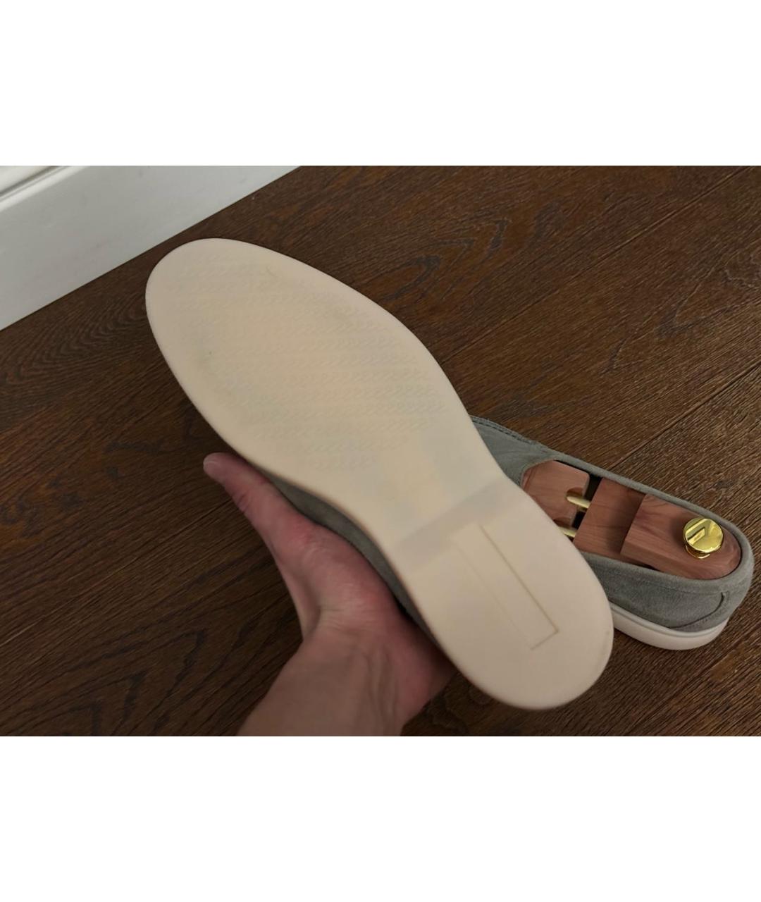 LORO PIANA Зеленые замшевые лоферы, фото 3