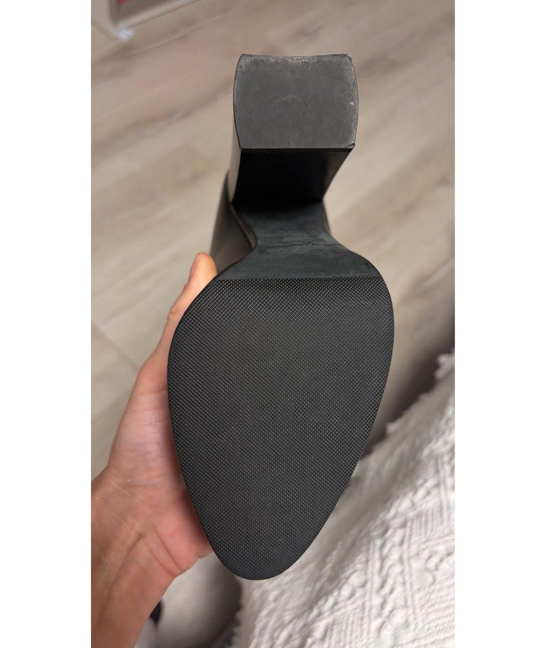 SAINT LAURENT Черные кожаные сапоги, фото 7