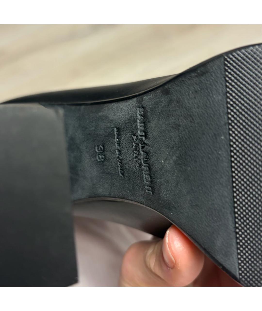 SAINT LAURENT Черные кожаные сапоги, фото 5