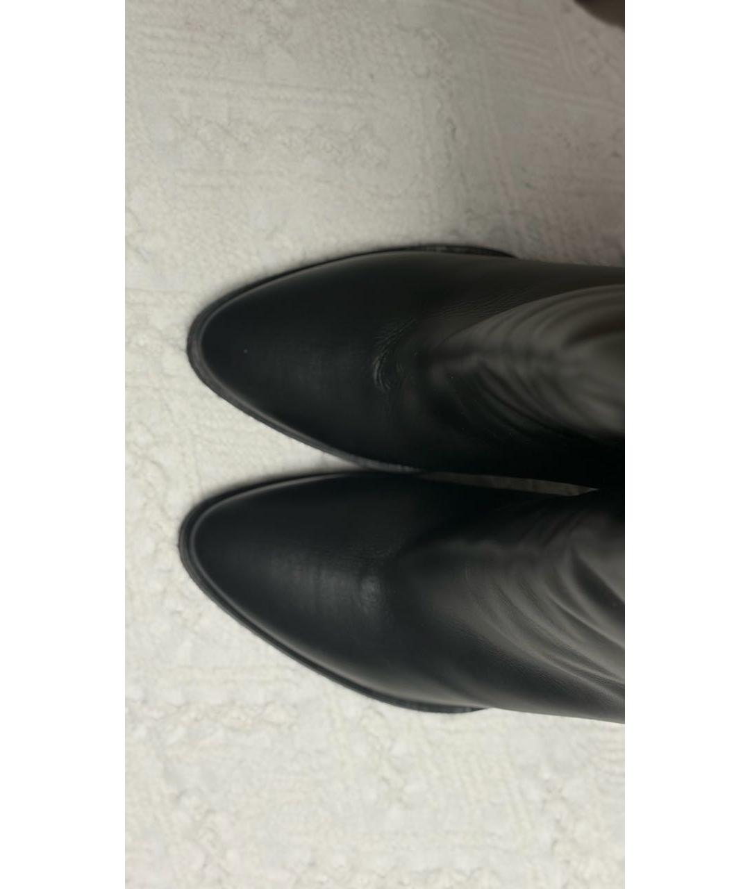 SAINT LAURENT Черные кожаные сапоги, фото 3