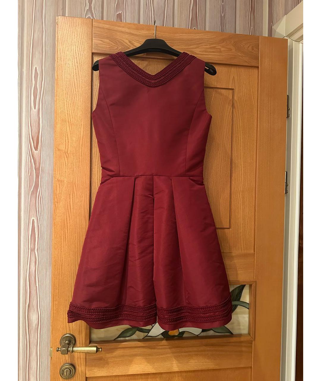 RED VALENTINO Бордовое хлопковое коктейльное платье, фото 2