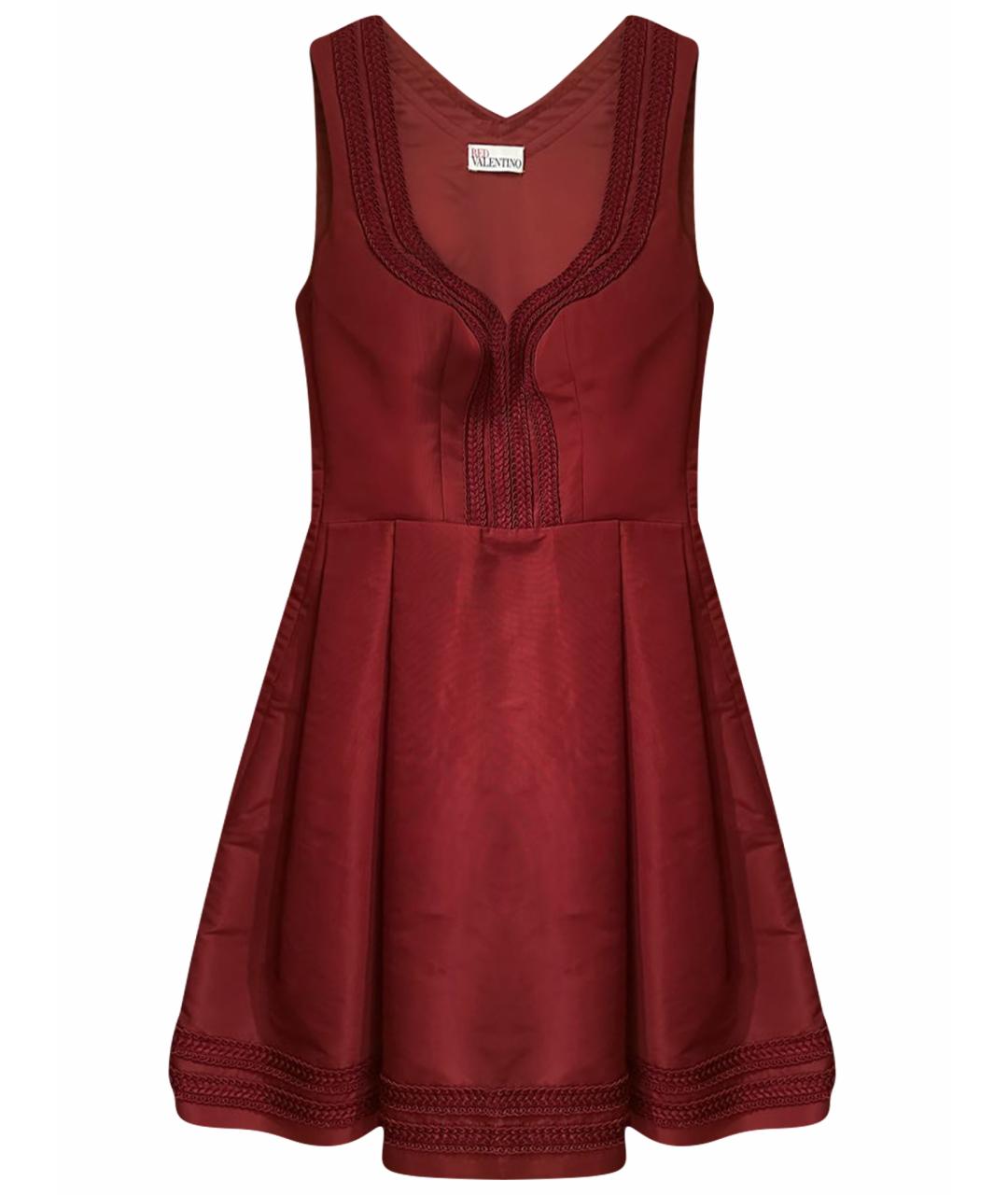 RED VALENTINO Бордовое хлопковое коктейльное платье, фото 1
