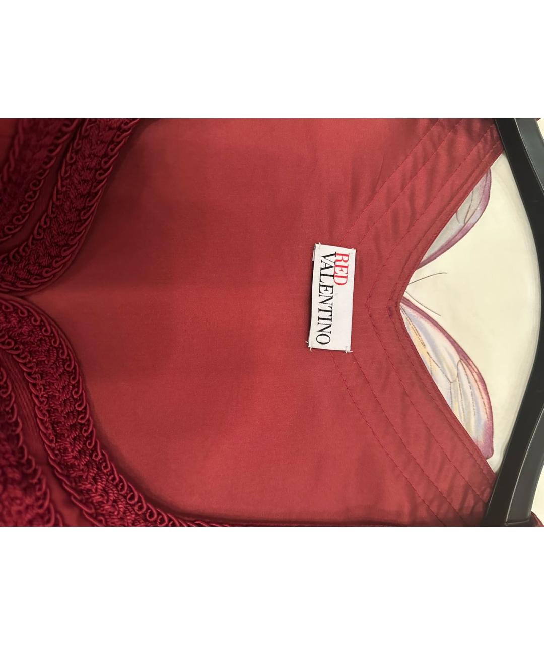 RED VALENTINO Бордовое хлопковое коктейльное платье, фото 3