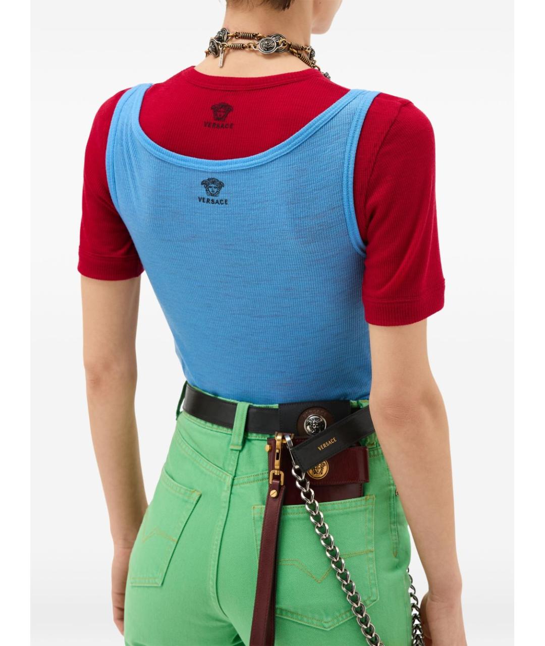 VERSACE Голубая майка, фото 2