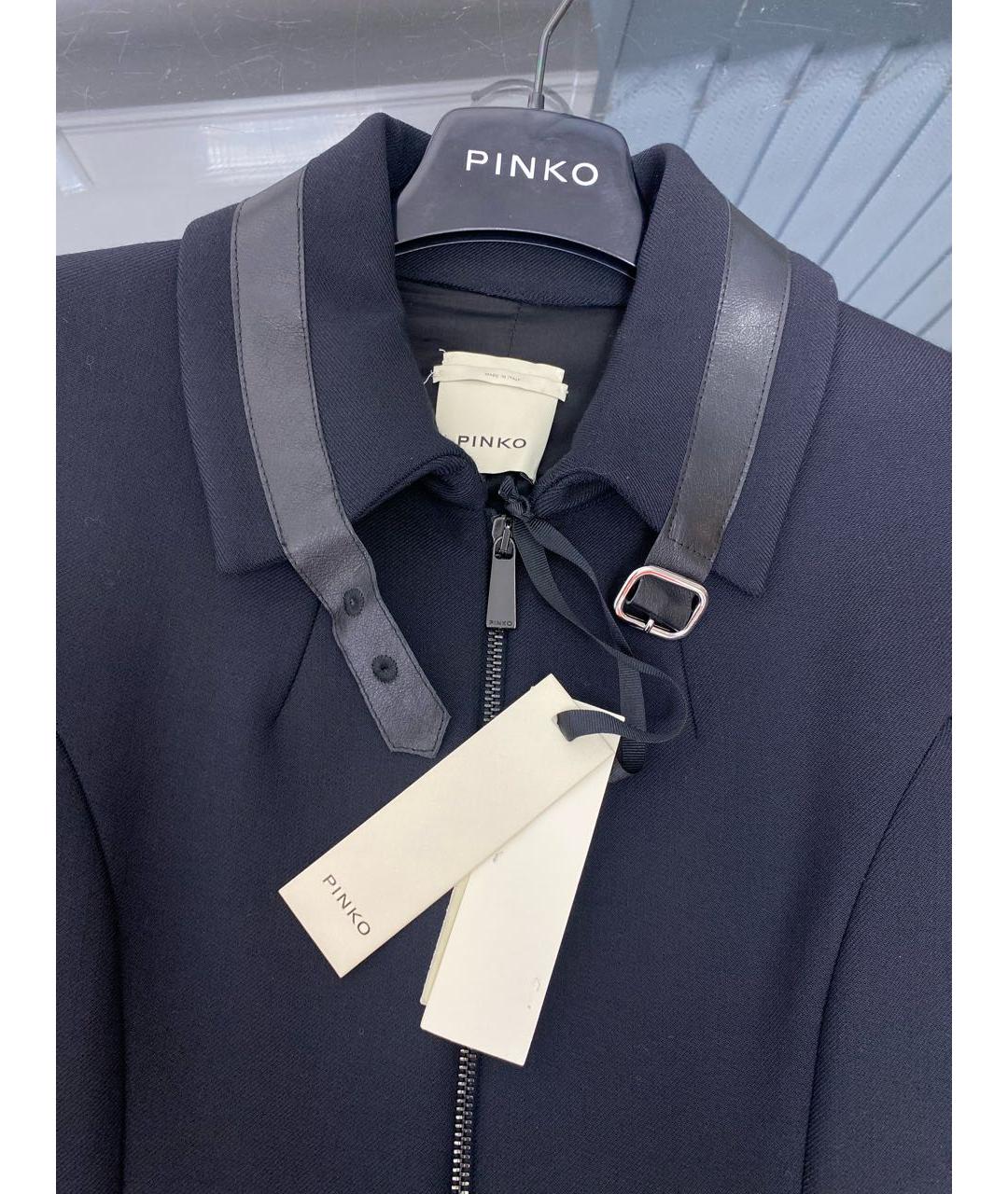 PINKO Черное полиэстеровое пальто, фото 3