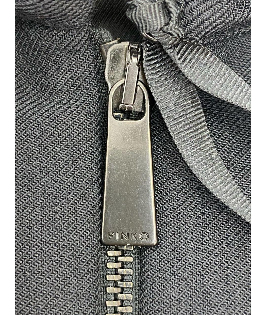 PINKO Черное полиэстеровое пальто, фото 4