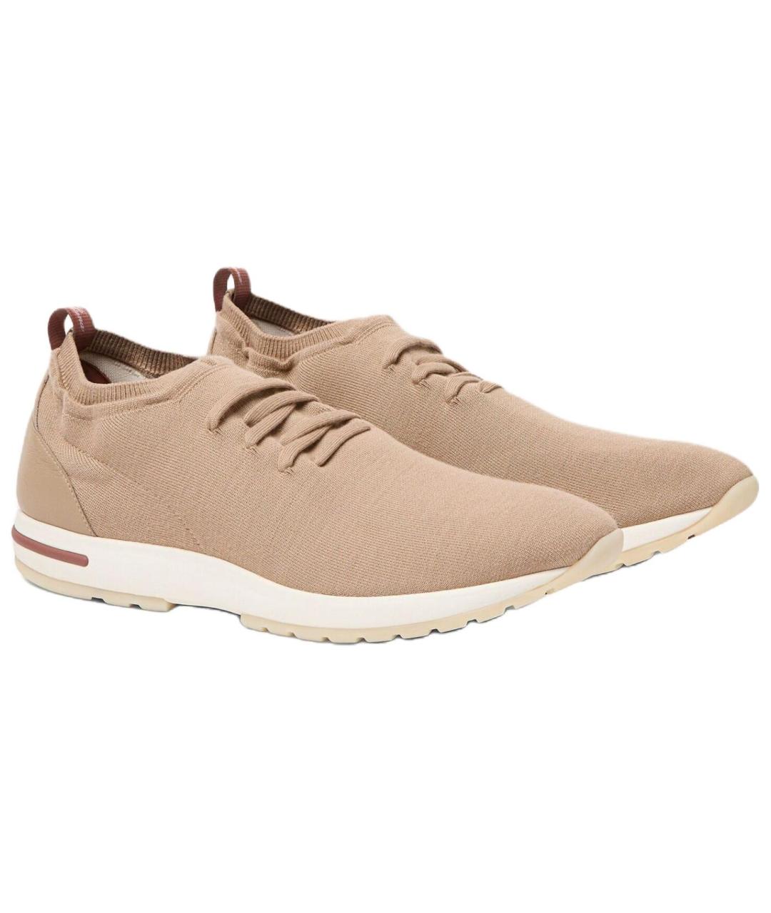 LORO PIANA Бежевые низкие кроссовки / кеды, фото 3