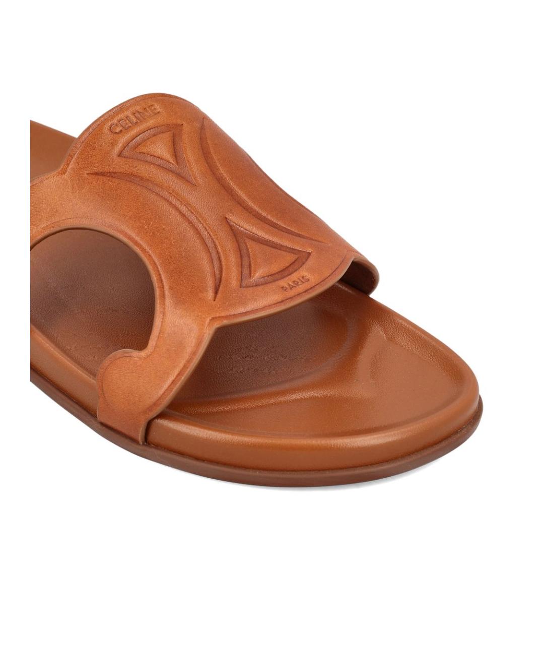 CELINE Коричневые кожаные сандалии, фото 3