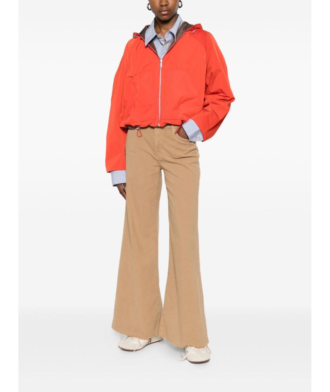 MOTHER Бежевые хлопковые прямые джинсы, фото 4