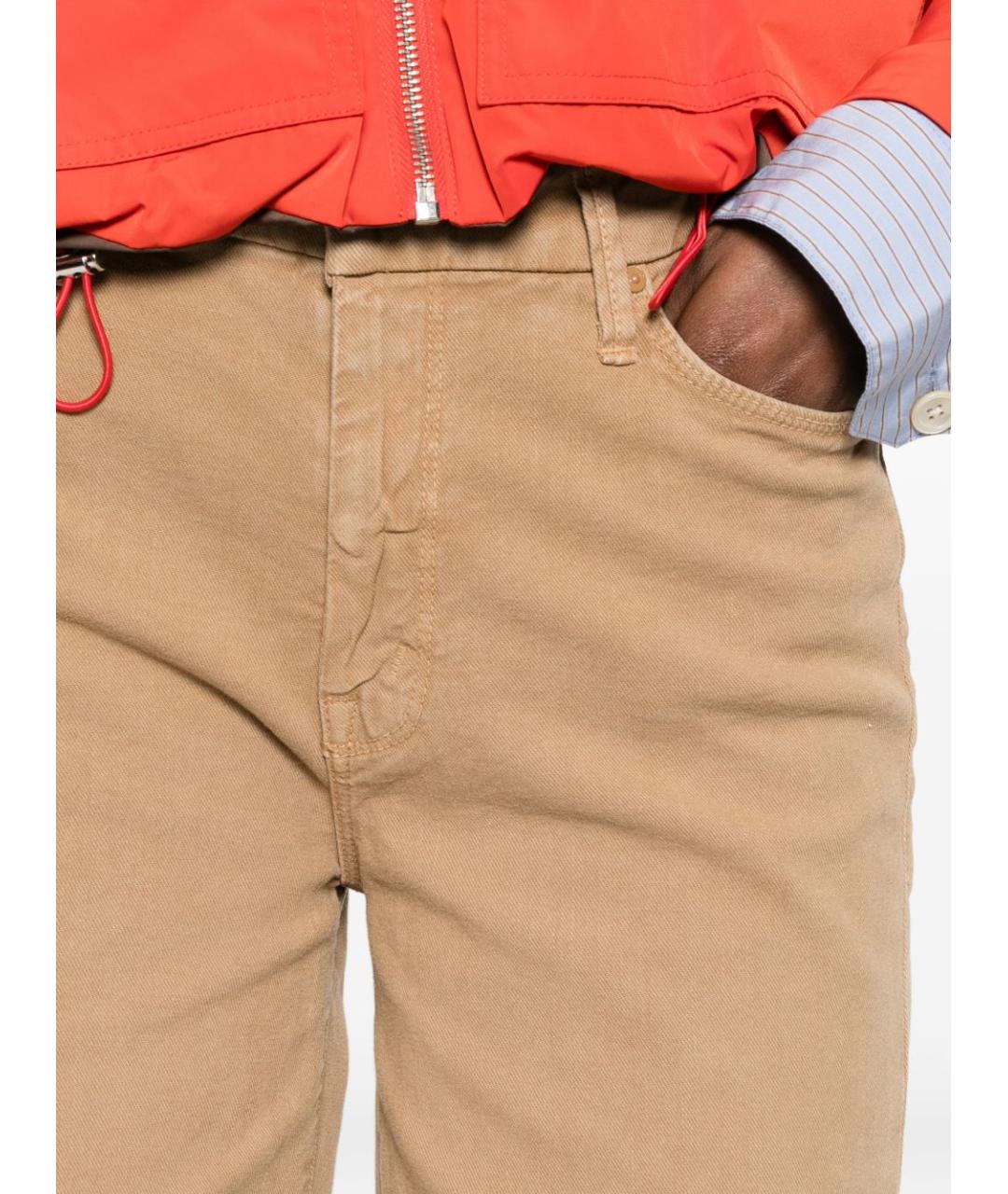 MOTHER Бежевые хлопковые прямые джинсы, фото 2
