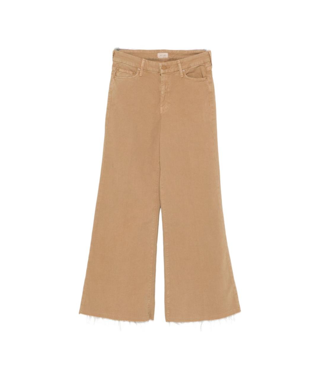 MOTHER Бежевые хлопковые прямые джинсы, фото 1