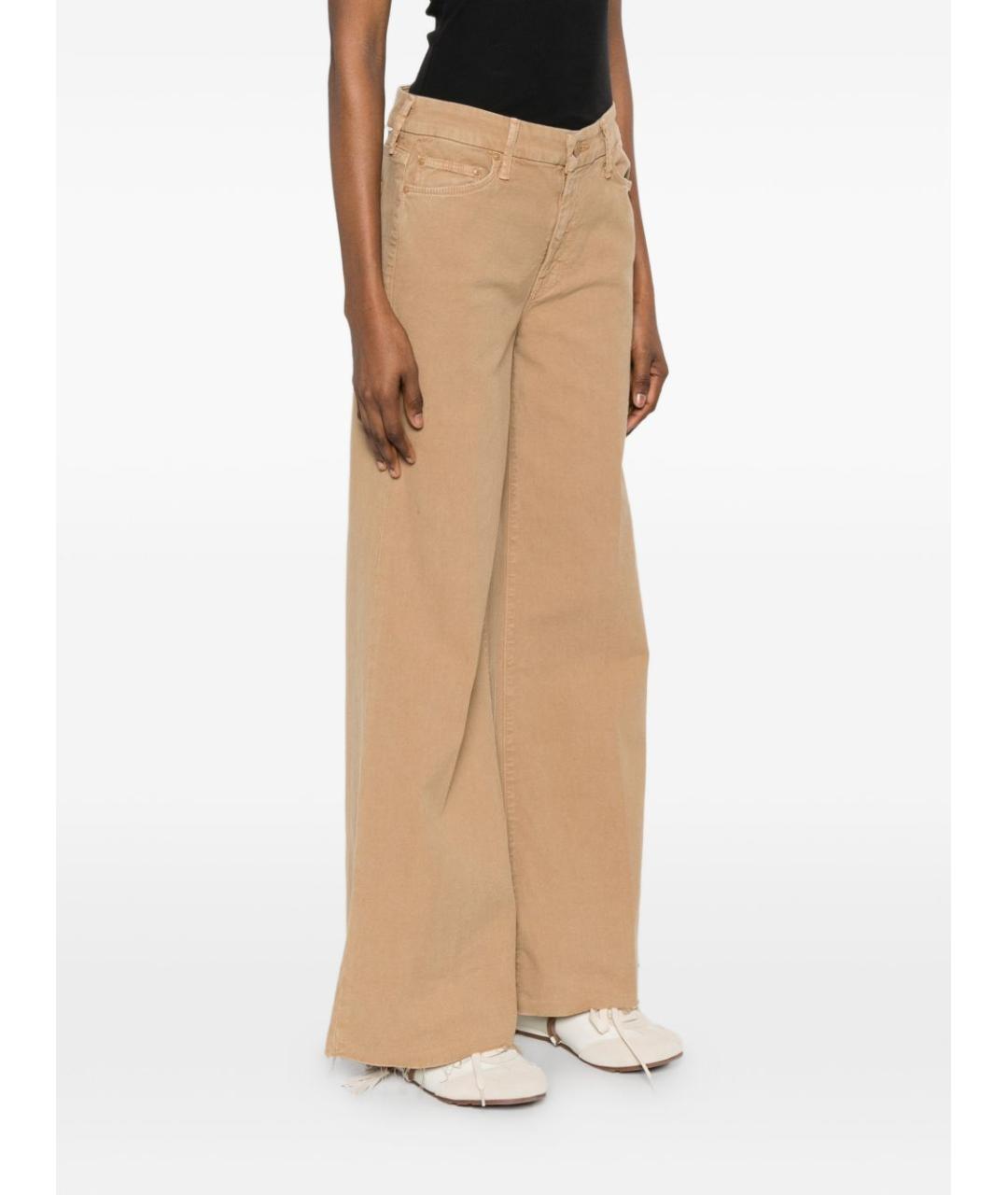 MOTHER Бежевые хлопковые прямые джинсы, фото 3