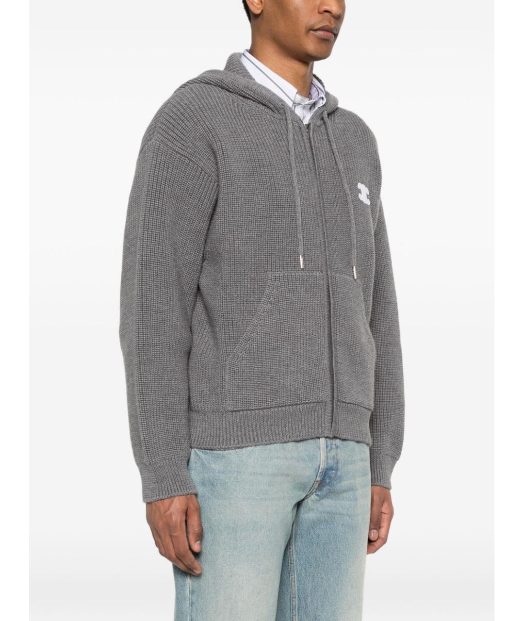 CELINE Серый шерстяной кардиган, фото 5