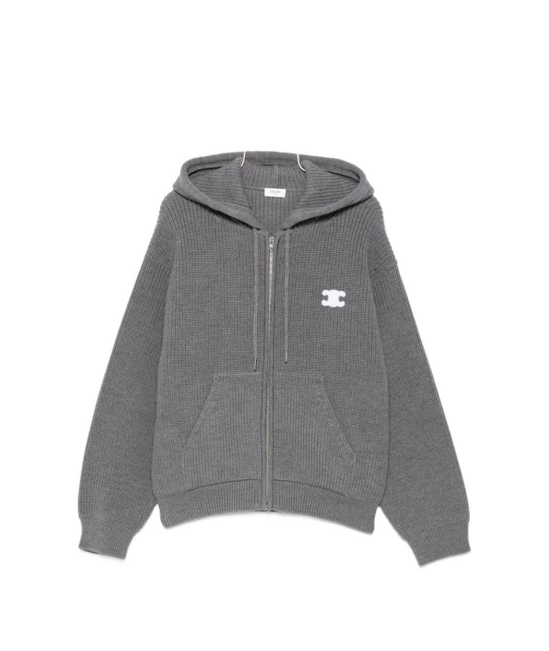 CELINE Серый шерстяной кардиган, фото 1