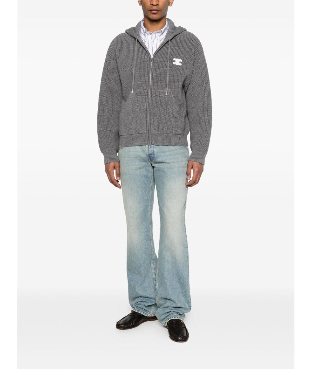 CELINE Серый шерстяной кардиган, фото 4