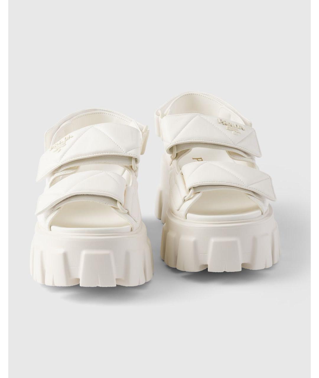 PRADA Белые кожаные сандалии, фото 5