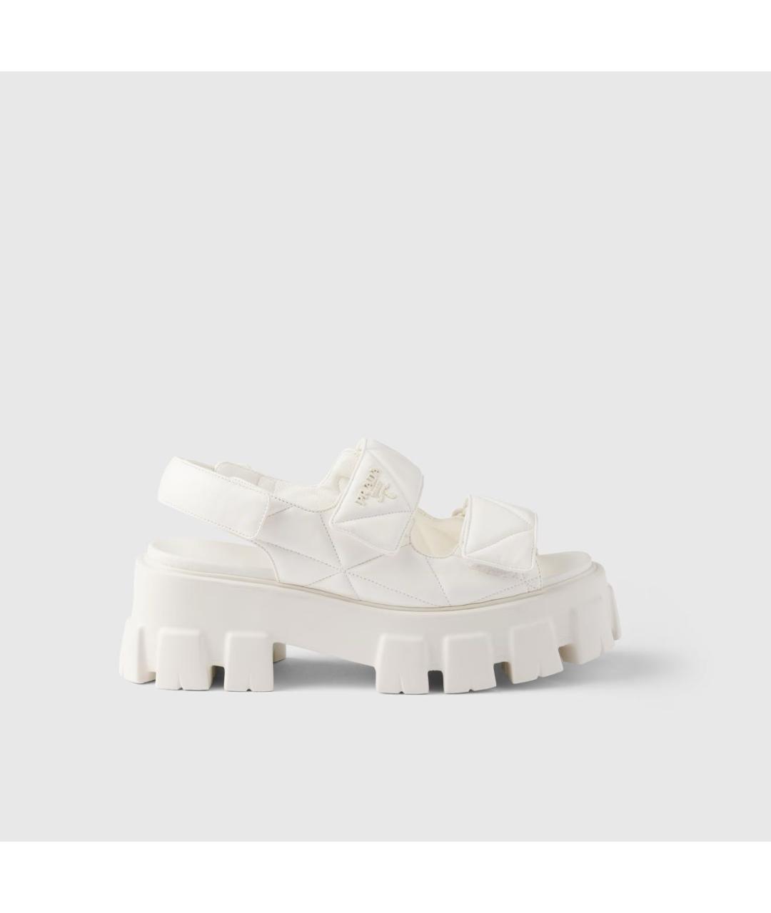 PRADA Белые кожаные сандалии, фото 7