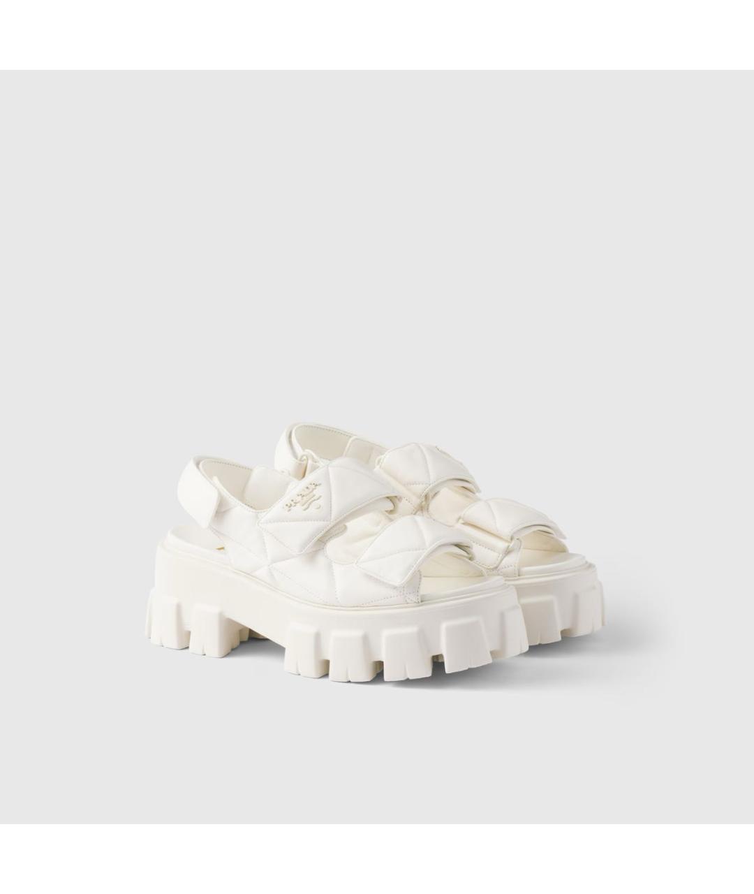 PRADA Белые кожаные сандалии, фото 2