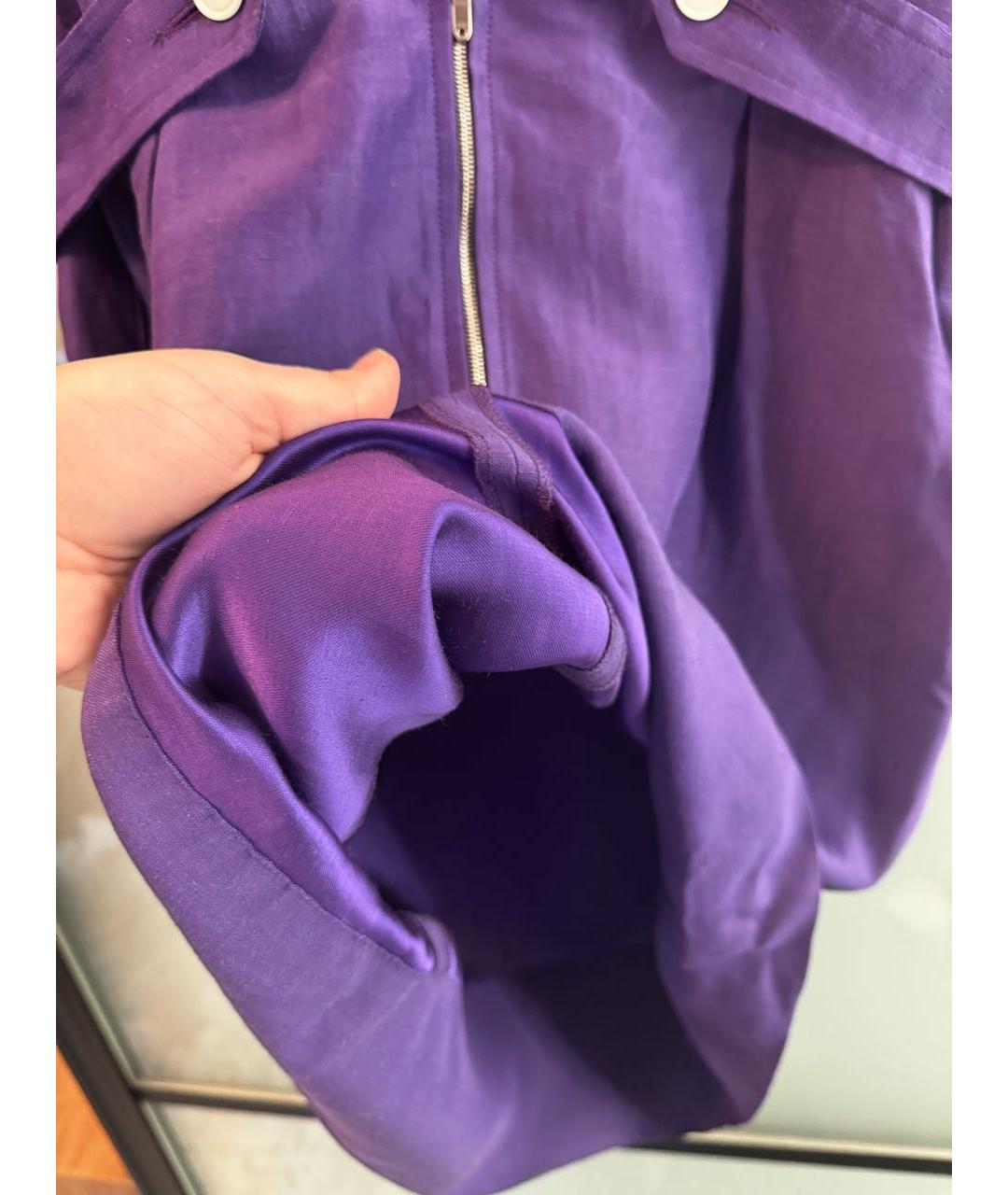 SANDRO Фиолетовое льняное повседневное платье, фото 8