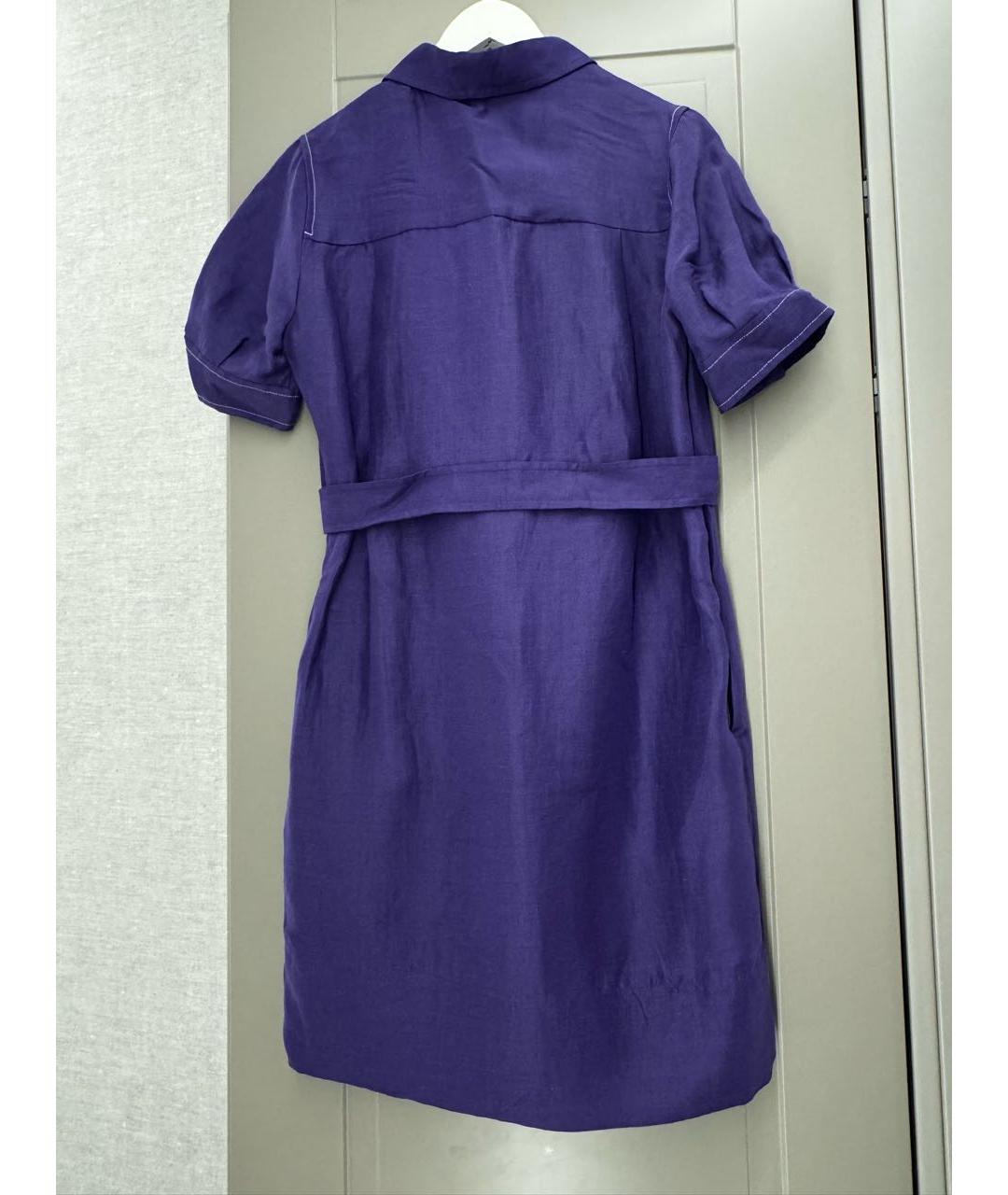SANDRO Фиолетовое льняное повседневное платье, фото 7