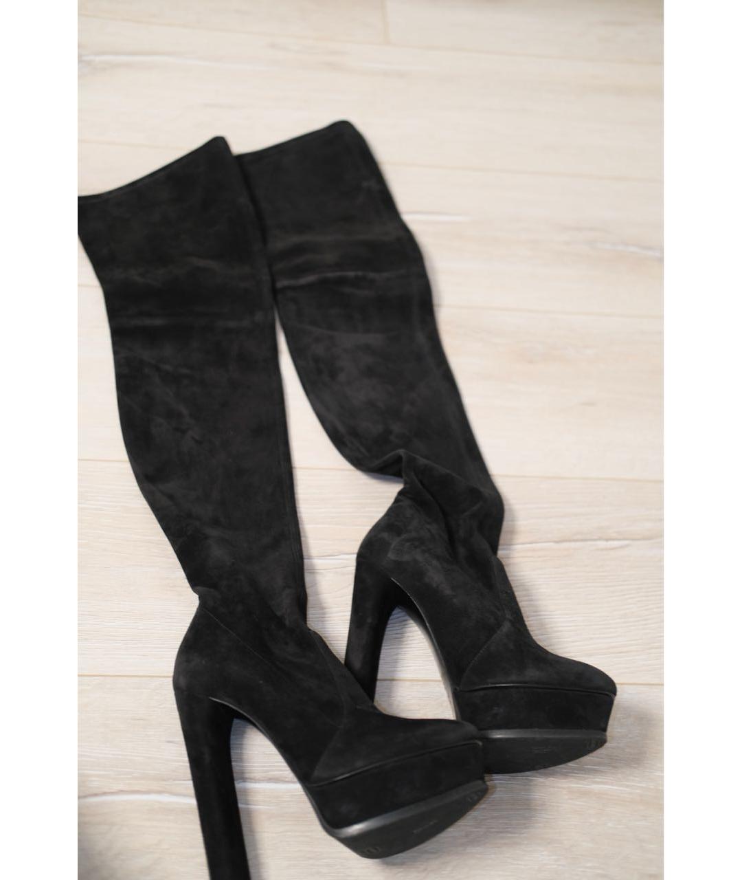 CASADEI Черные замшевые ботфорты, фото 7