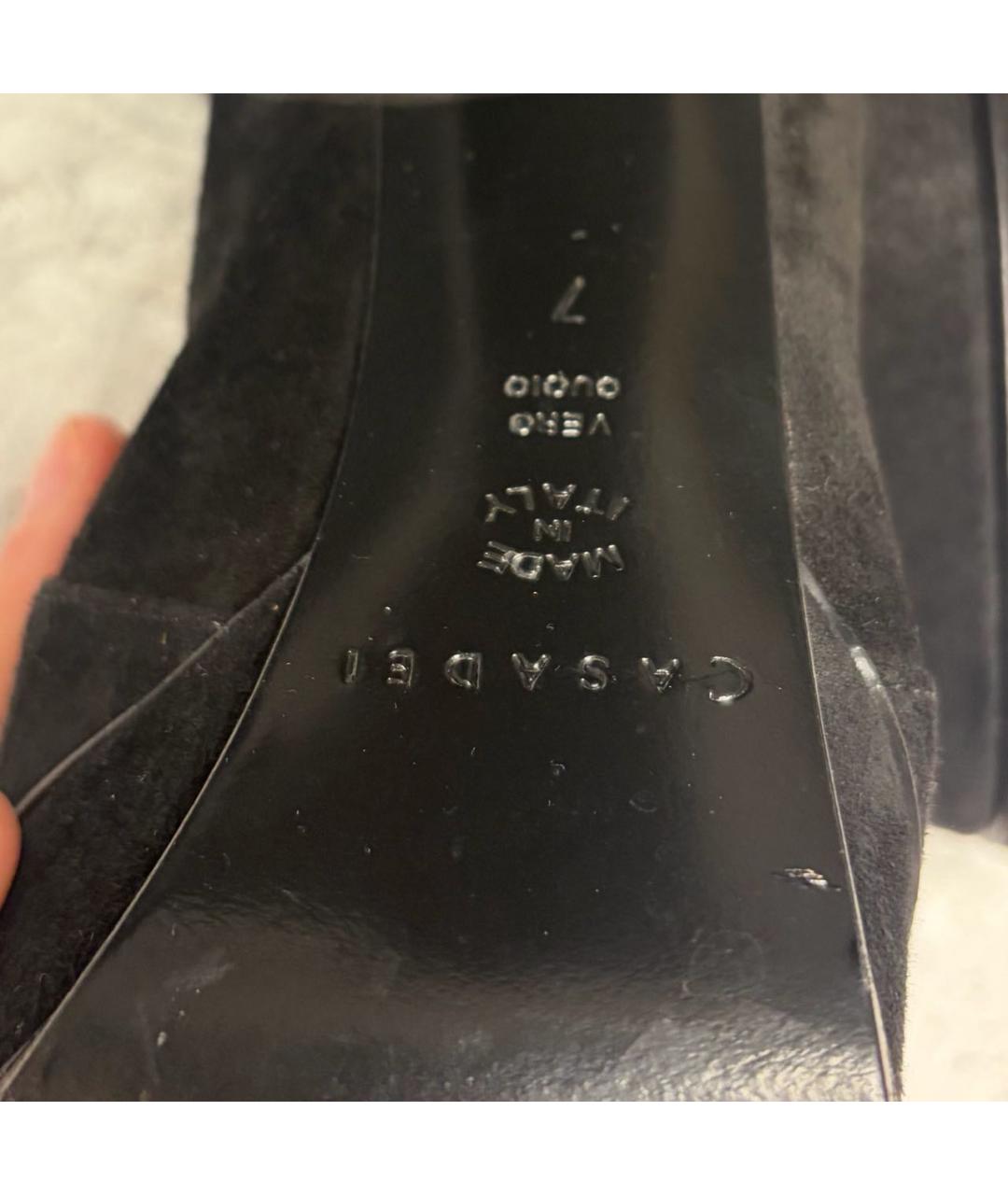 CASADEI Черные замшевые ботфорты, фото 5
