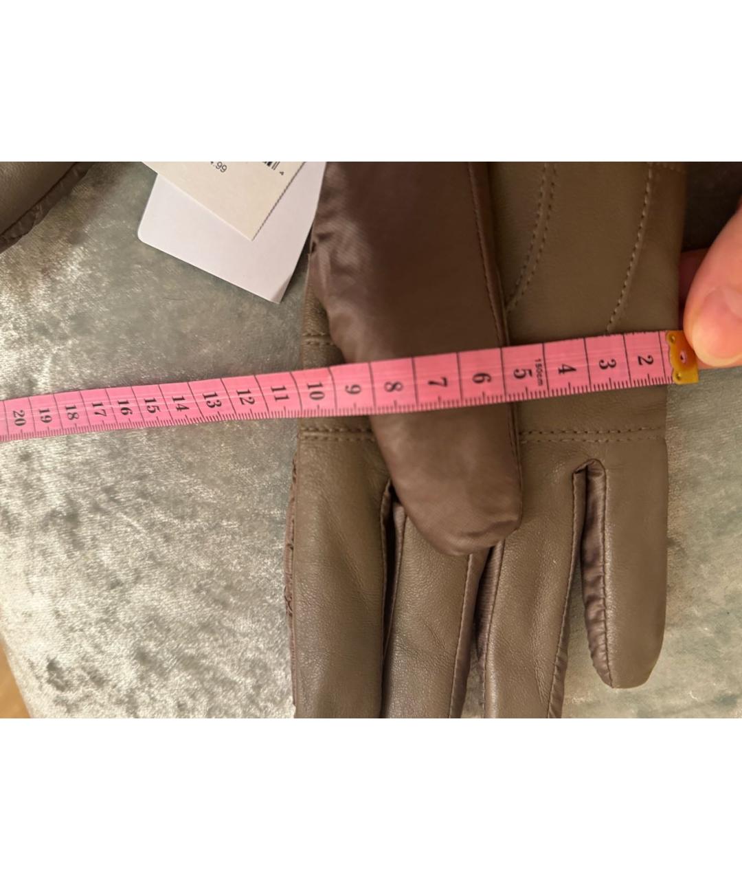 UGG AUSTRALIA Коричневые кожаные митенки, фото 7