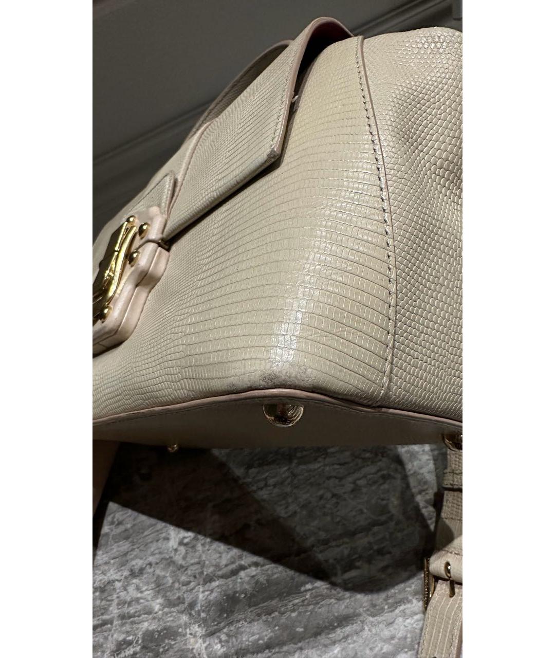 DOLCE&GABBANA Бежевая кожаная сумка с короткими ручками, фото 7