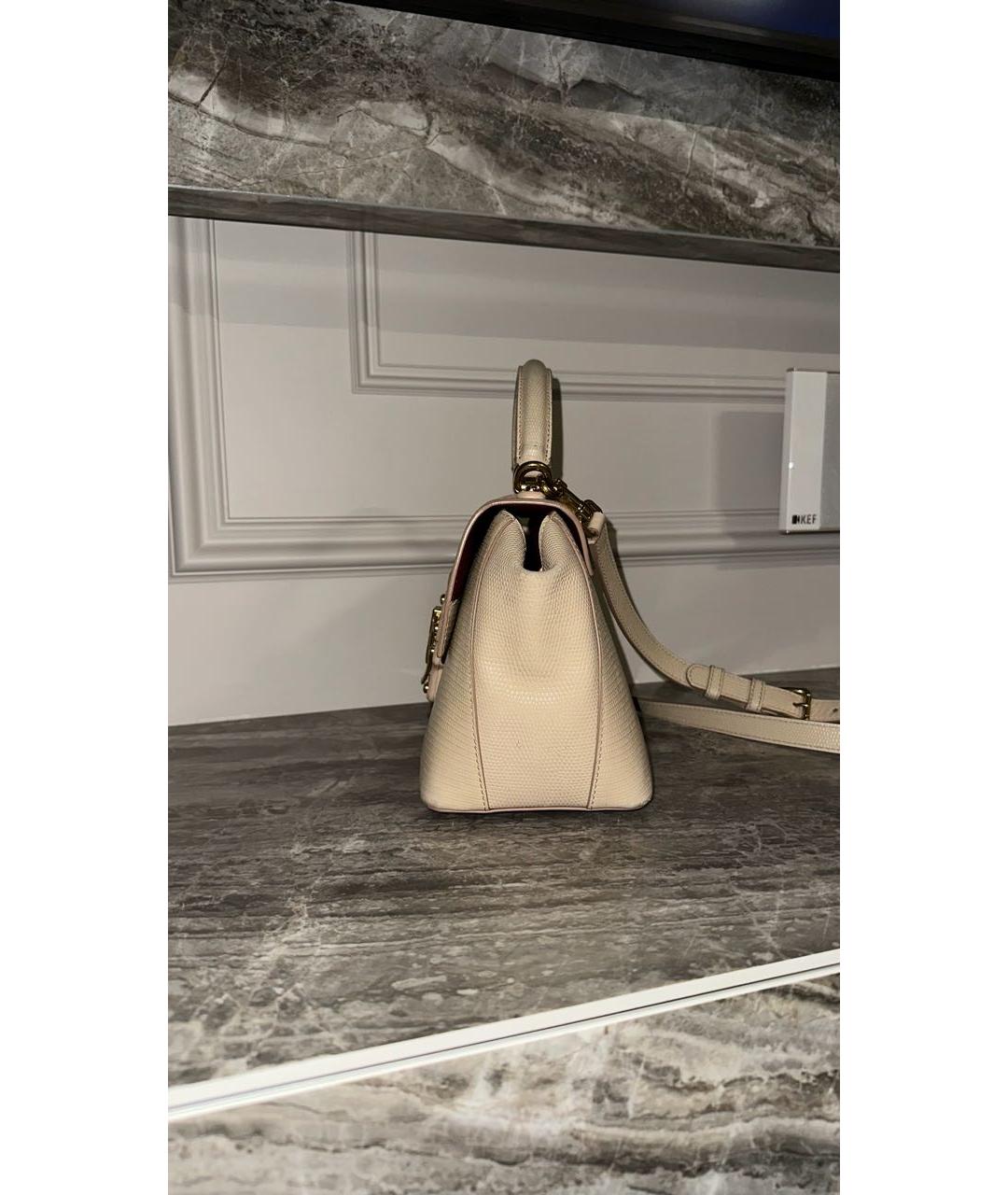 DOLCE&GABBANA Бежевая кожаная сумка с короткими ручками, фото 2