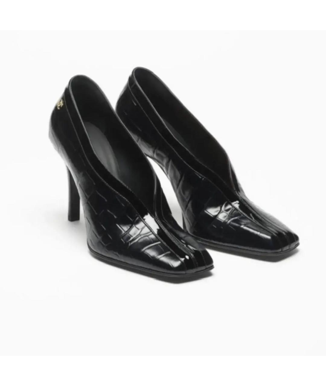 CHANEL Черные туфли из лакированной кожи, фото 2