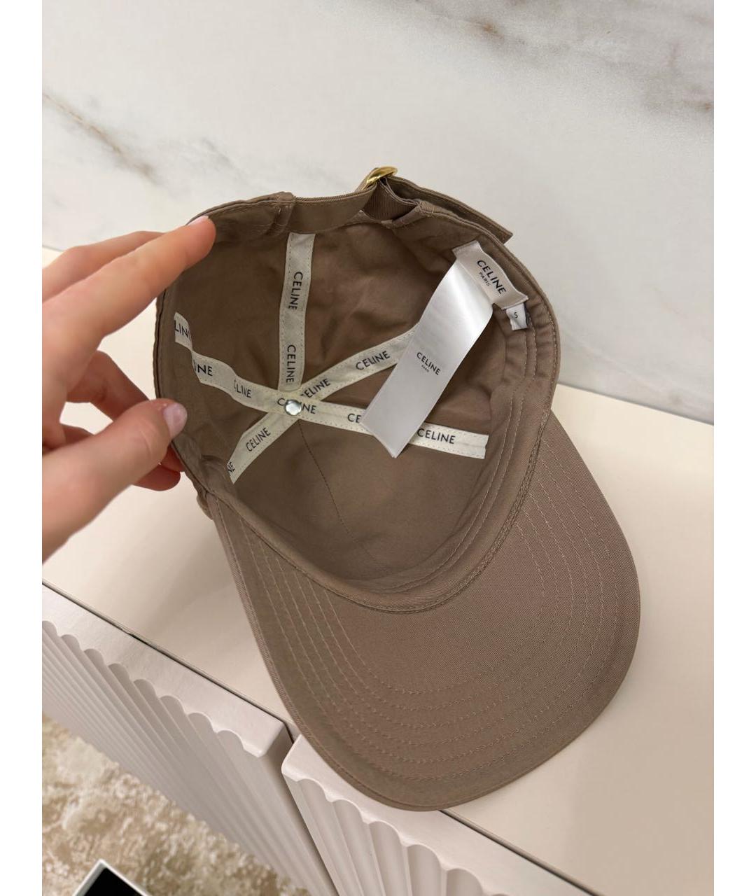 CELINE Бежевая хлопковая кепка, фото 3