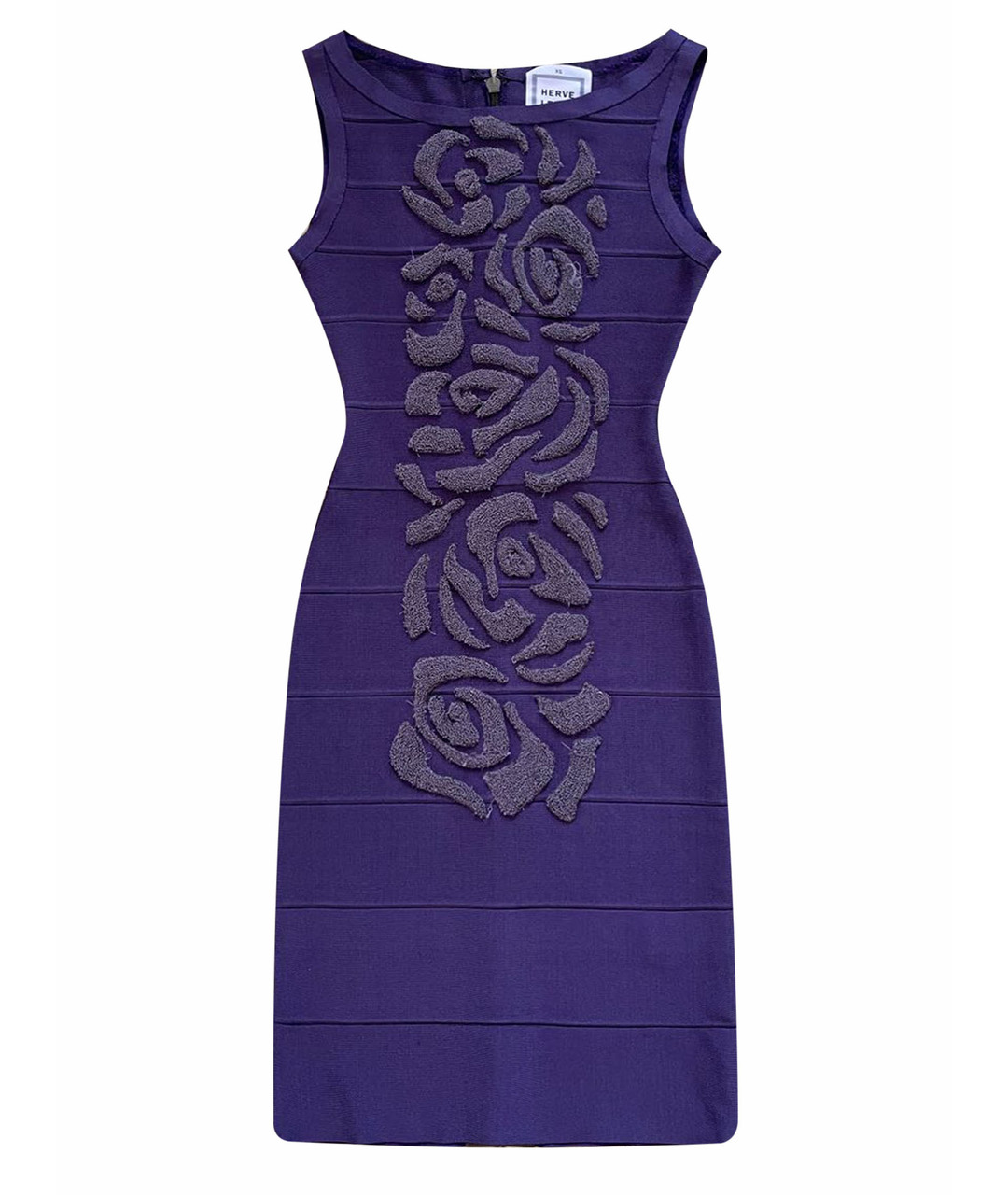 HERVE LEGER Фиолетовое вискозное повседневное платье, фото 1