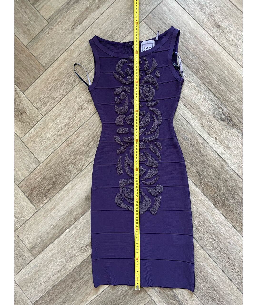 HERVE LEGER Фиолетовое вискозное повседневное платье, фото 5