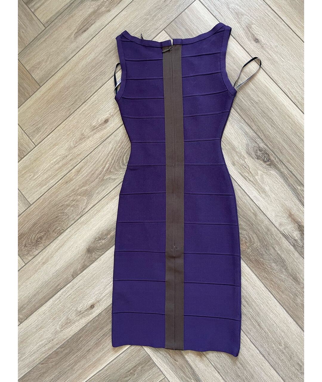 HERVE LEGER Фиолетовое вискозное повседневное платье, фото 2