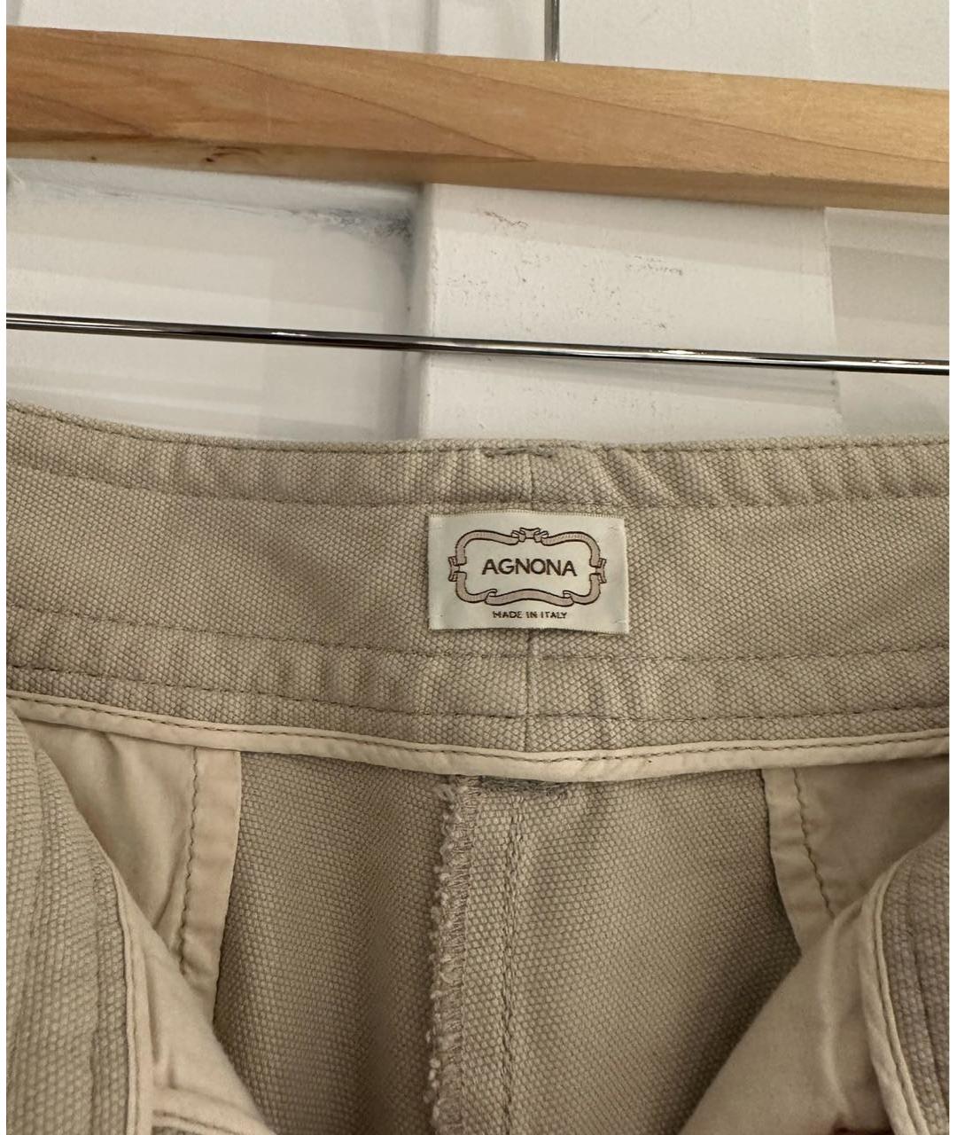 AGNONA Бежевые джинсы слим, фото 3
