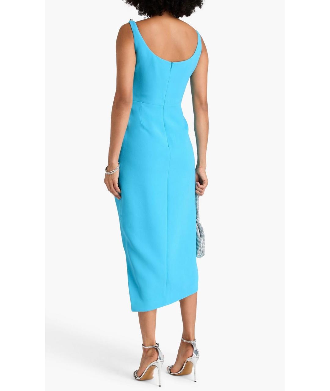 DAVID KOMA Бирюзовое вискозное коктейльное платье, фото 3