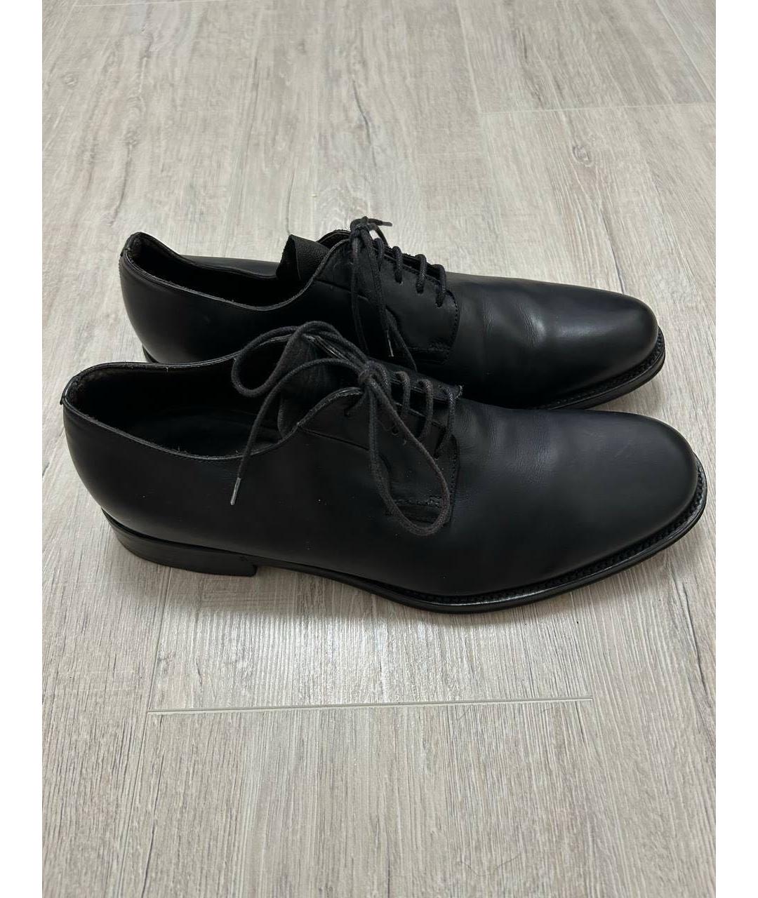 JIL SANDER Черные кожаные низкие ботинки, фото 2