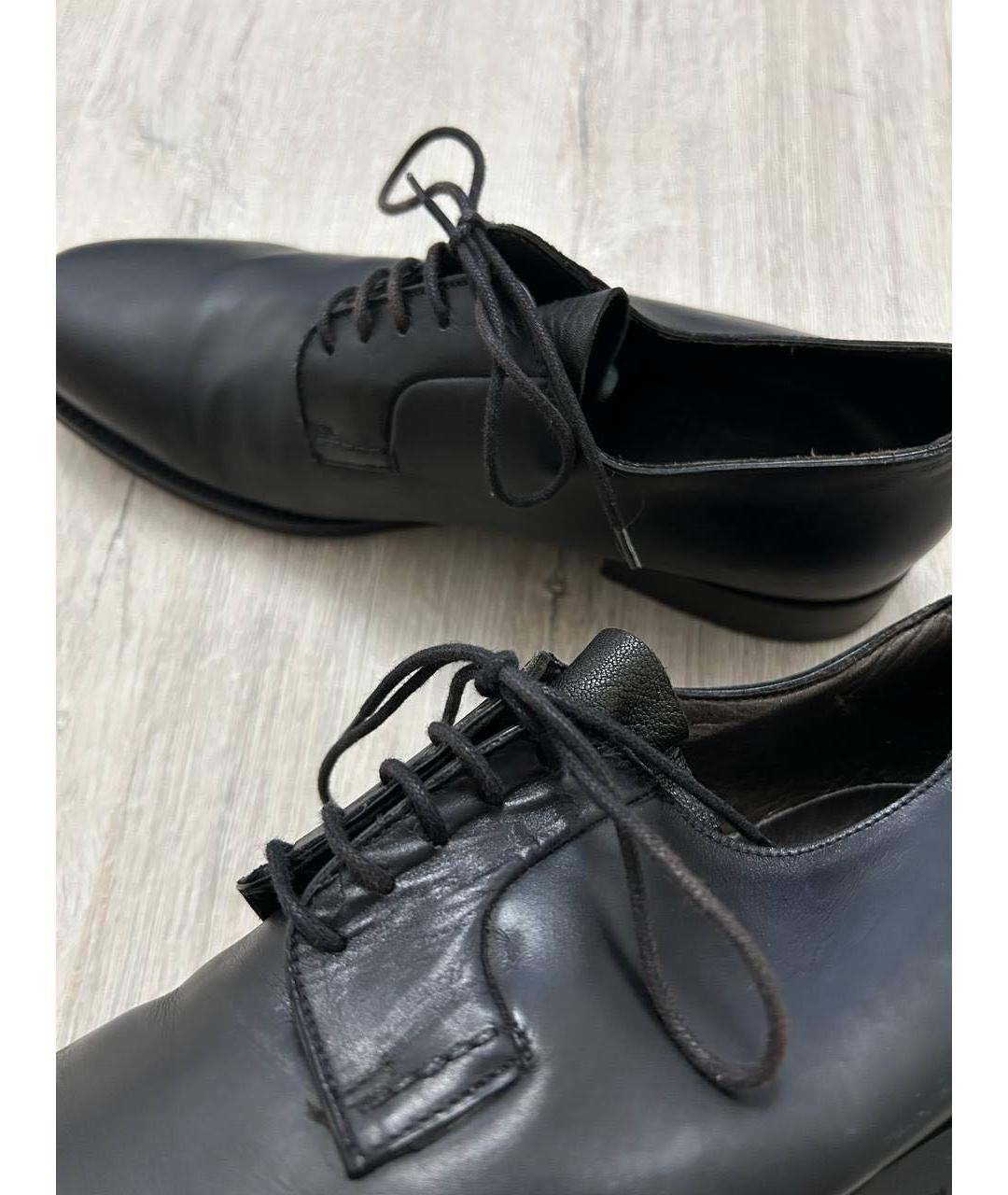 JIL SANDER Черные кожаные низкие ботинки, фото 6