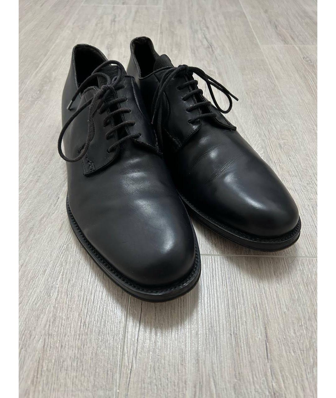 JIL SANDER Черные кожаные низкие ботинки, фото 3