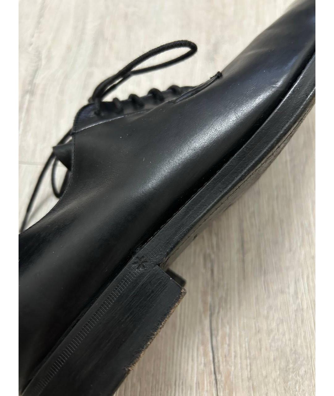 JIL SANDER Черные кожаные низкие ботинки, фото 7
