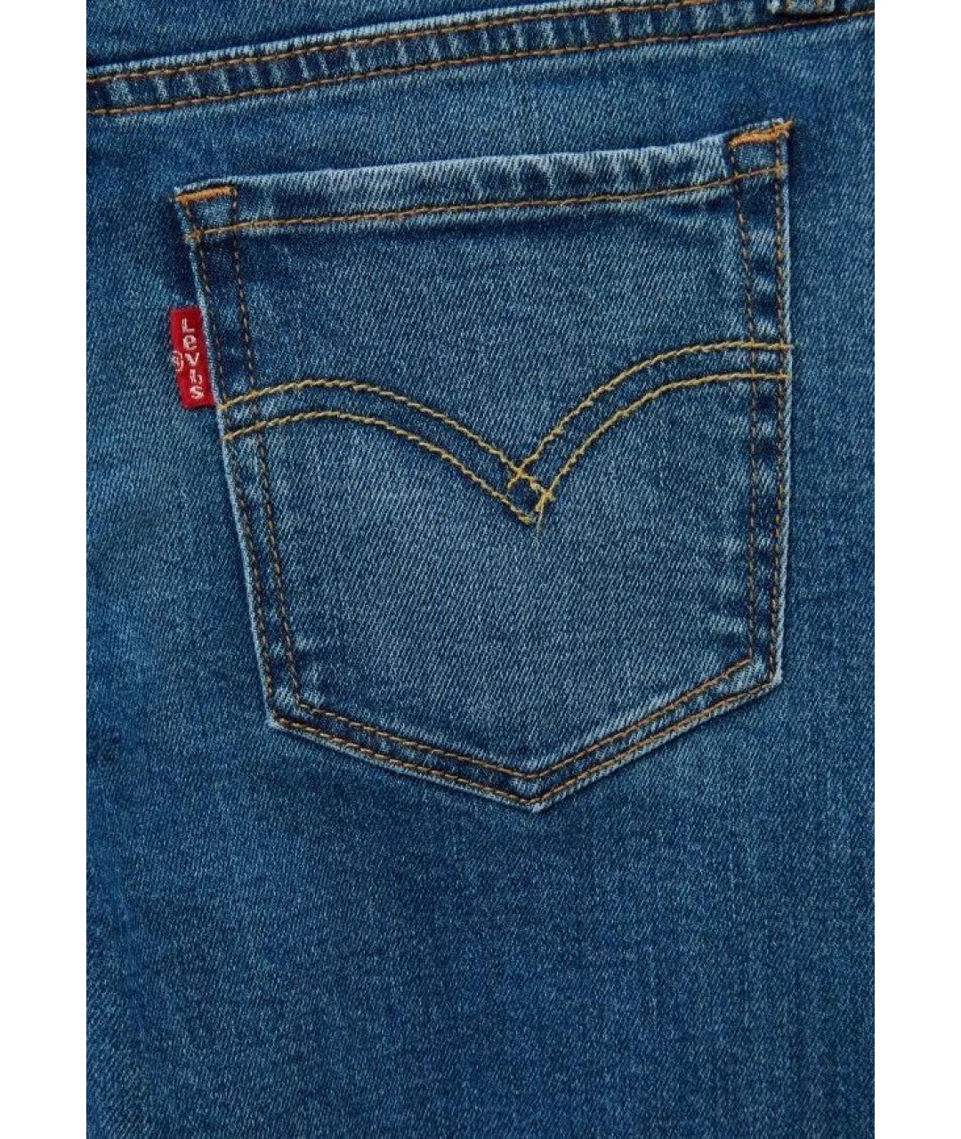 LEVI'S Синие хлопковые прямые джинсы, фото 3