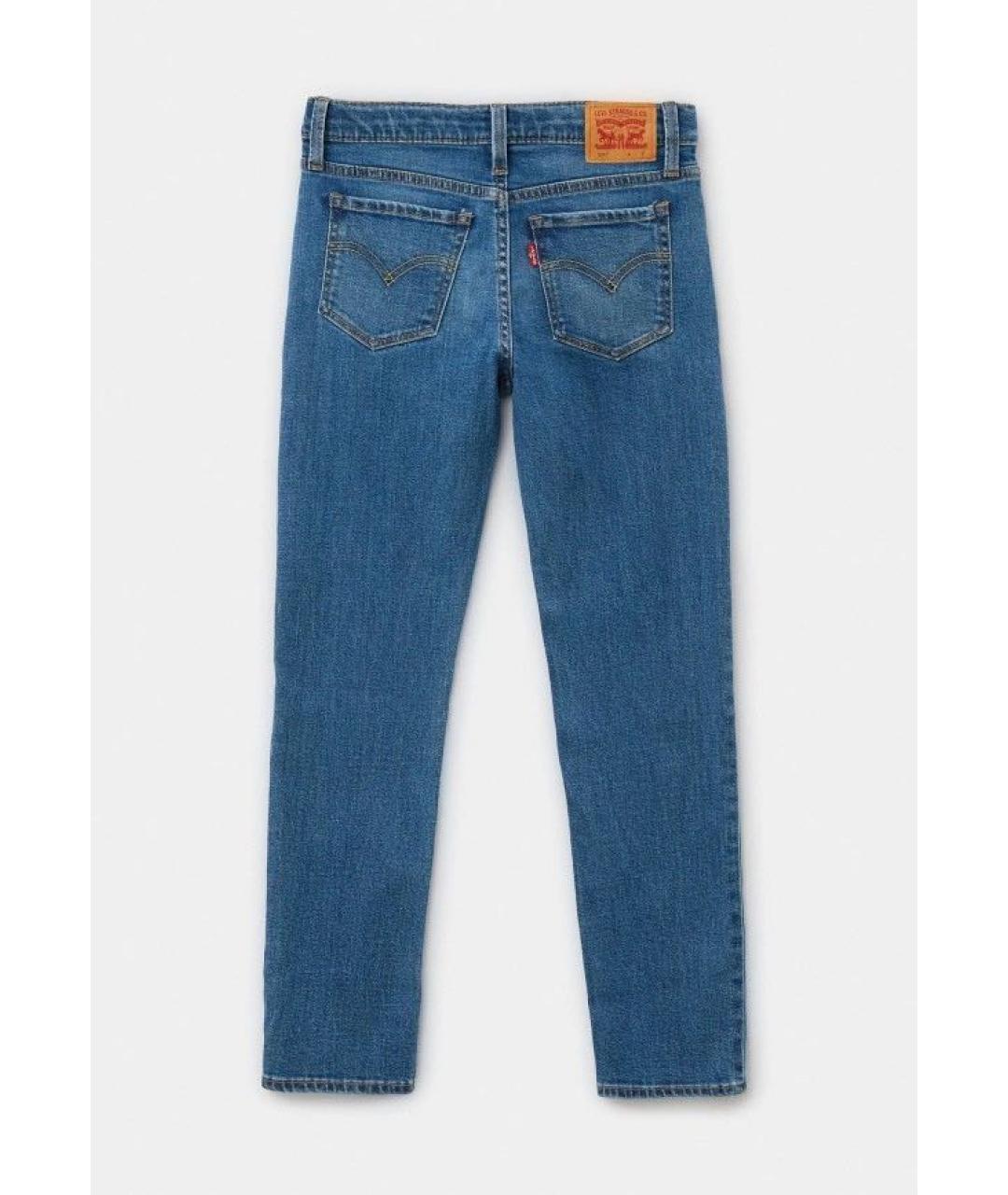 LEVI'S Синие хлопковые прямые джинсы, фото 2