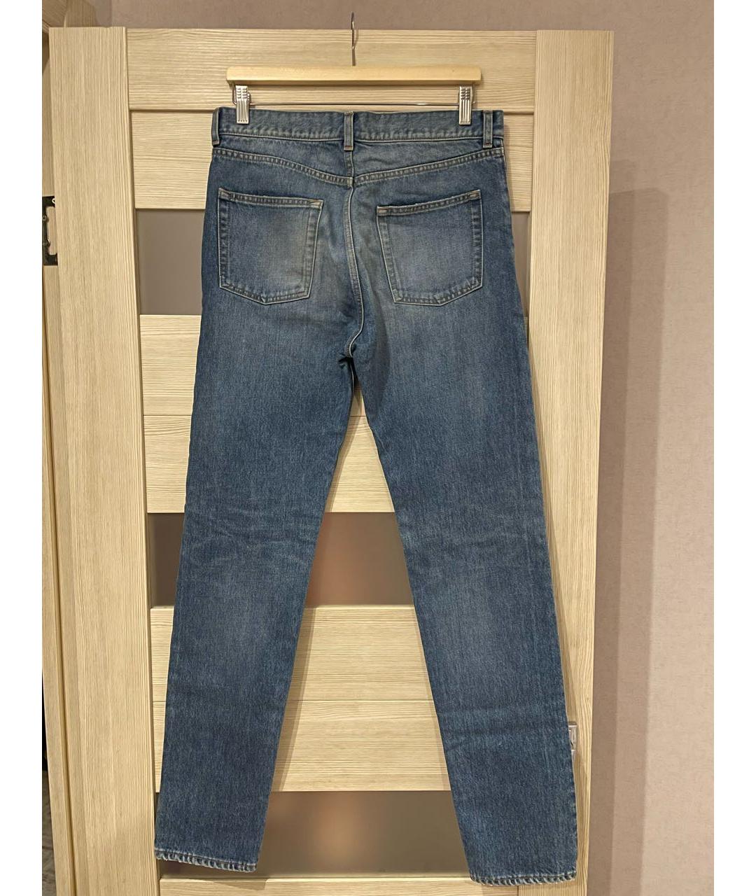 SAINT LAURENT Синие хлопковые джинсы скинни, фото 2