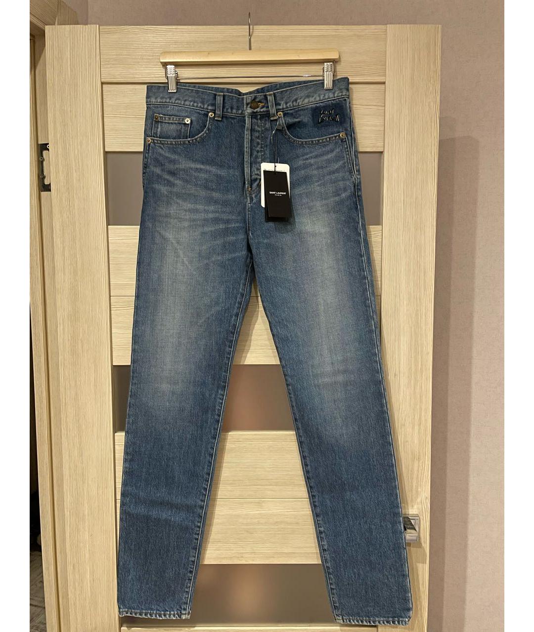 SAINT LAURENT Синие хлопковые джинсы скинни, фото 9