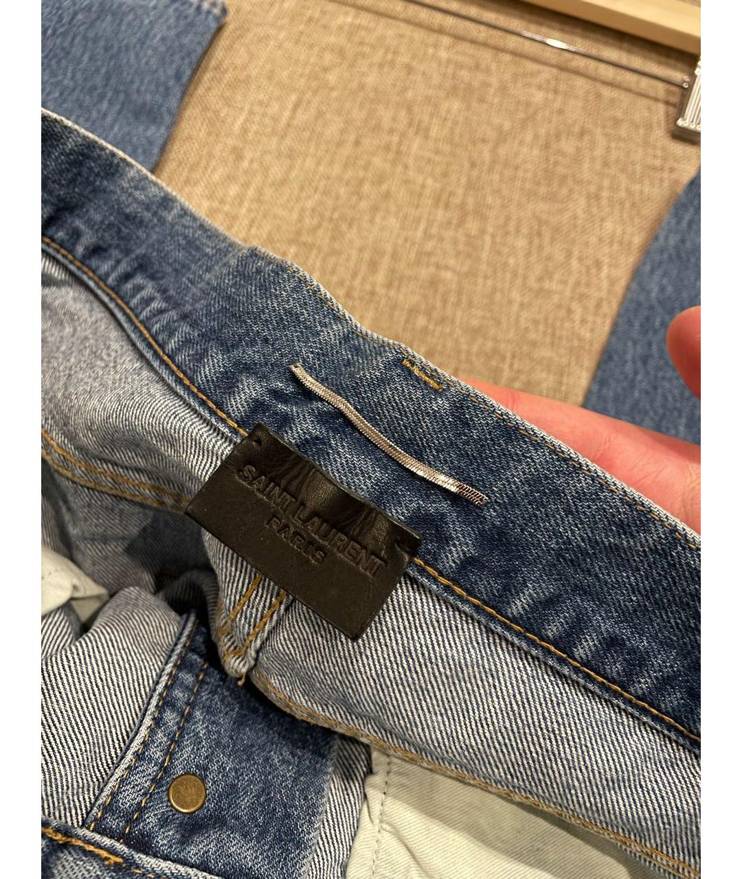 SAINT LAURENT Синие хлопковые джинсы скинни, фото 6