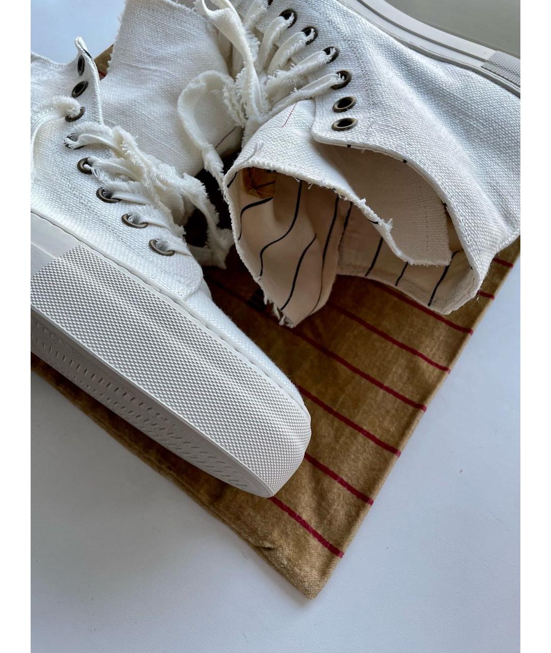 UMA WANG Бежевые текстильные высокие кроссовки / кеды, фото 2