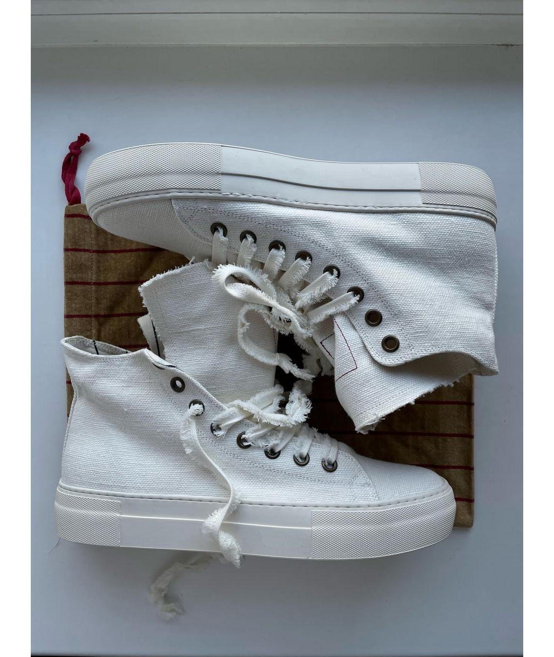 UMA WANG Бежевые текстильные высокие кроссовки / кеды, фото 9